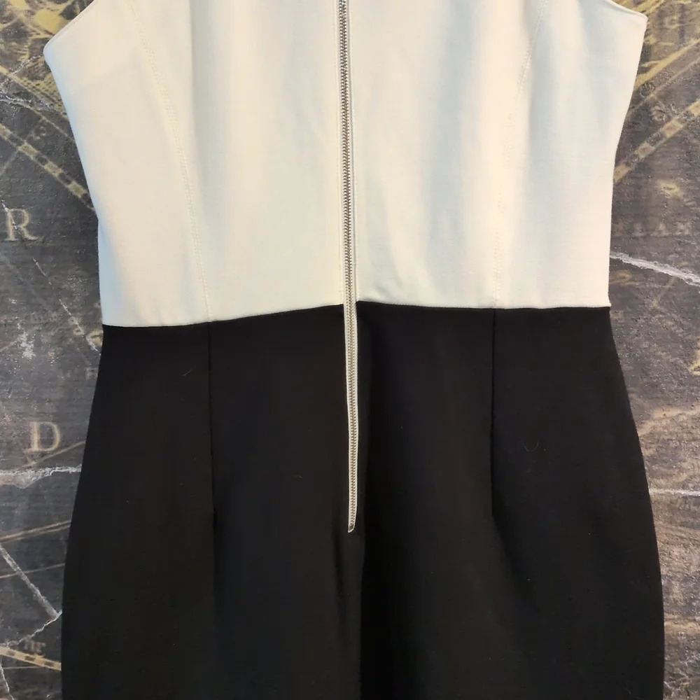 NWOT Daniel Cremieux Formal Dress Black And White Size 6 Stretch Form Fitting - Picture 5 of 5